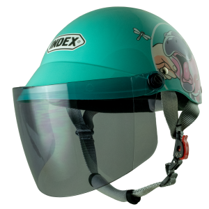 หมวกกันน็อค INDEX LADY jr ลาย Hippo ฟ้ามิ้นท์ Mint blue