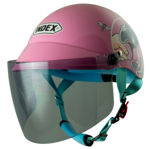 หมวกกันน็อค INDEX LADY jr ลาย Hippo ชมพู Pink