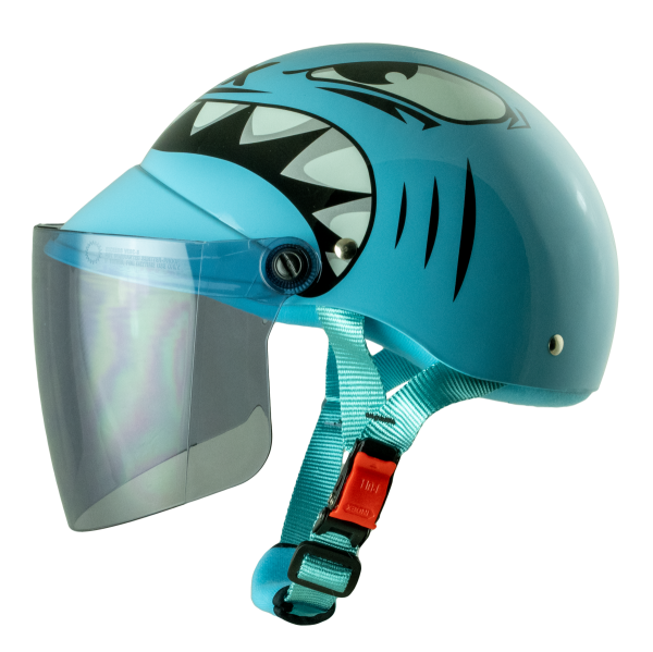 หมวกกันน็อค INDEX LADY jr ลาย Baby Shark ฟ้า Blue - Image 2