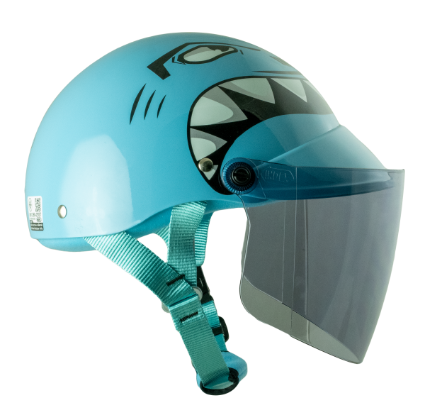 หมวกกันน็อค INDEX LADY jr ลาย Baby Shark ฟ้า Blue - Image 3