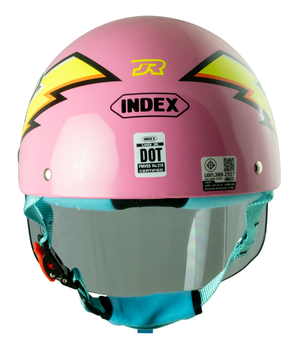 หมวกกันน็อค INDEX LADY jr ลาย JR Thunder ชมพู Pink - Image 4