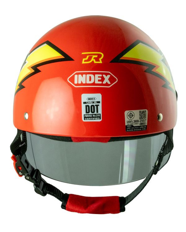หมวกกันน็อค INDEX LADY jr ลาย JR Thunder แดง Red - Image 4