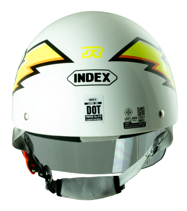 หมวกกันน็อค INDEX LADY jr ลาย JR Thunder ขาว White - Image 4