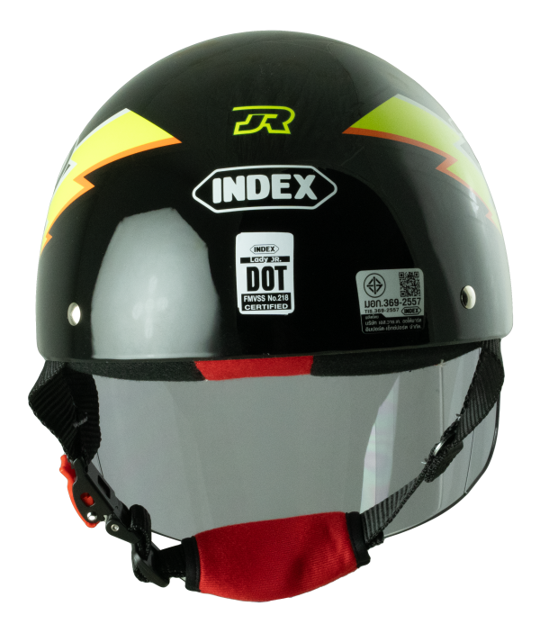 หมวกกันน็อค INDEX LADY jr ลาย JR Thunder ดำ Black - Image 4