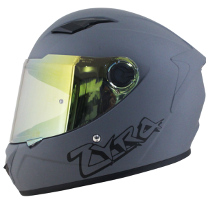 INDEX helmet Model ZYRA กันเกรย์ กึ่งเงากึ่งด้าน (Matt gun grey) แผ่นปรอททอง gold visor
